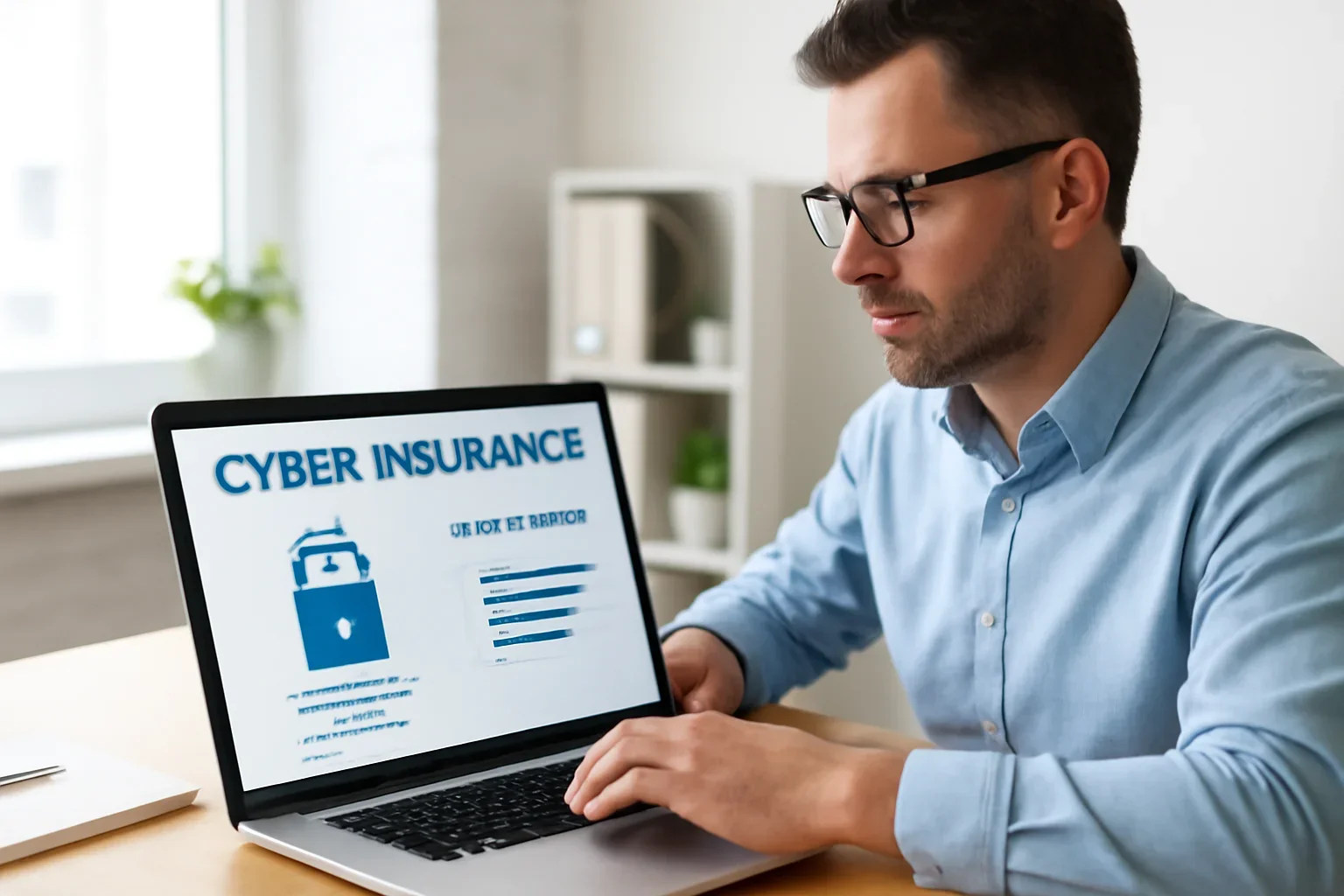 Business owner reviewing insights for cyber insurance for small business: common risks and coverage limits