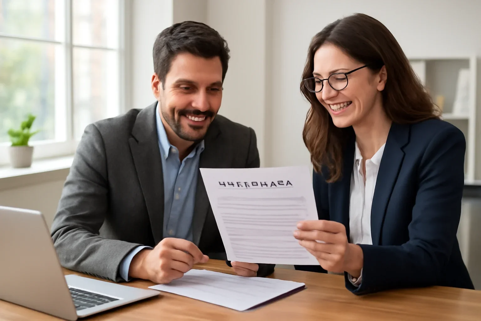 Business owner in Nova Scotia reviewing commercial insurance options with a broker